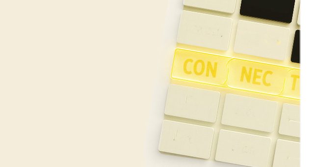Buchstabenplättchen, die CONNECT ergeben.