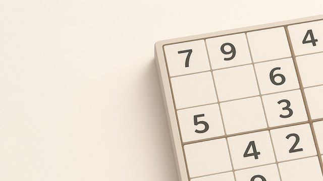 Ein teilweise mit Zahlen gefülltes Sudoku-Gitter.