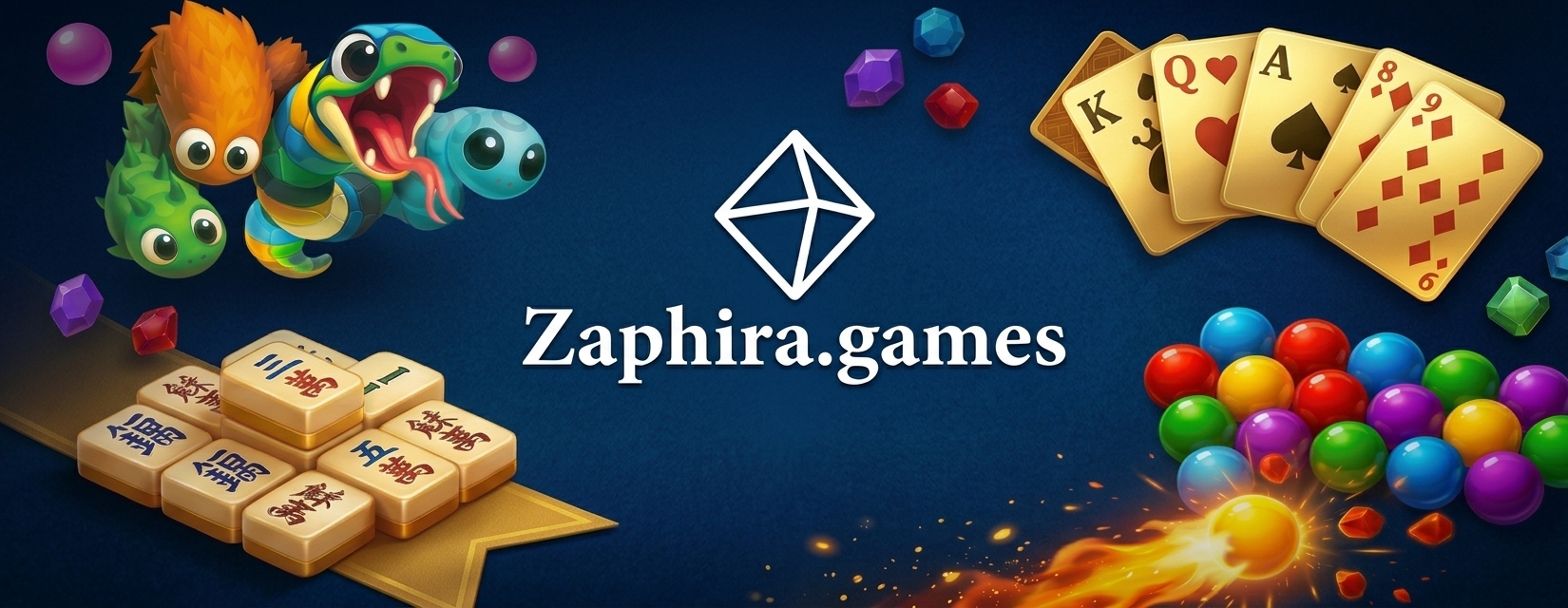Zaphira.games mit Multiplayer Snake, Solitär, Mahjong und Bubble Shooter